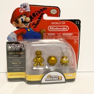 World Of Nintendo Micro Land Gold Series Mario Super Mushroom Goomba 2015 New